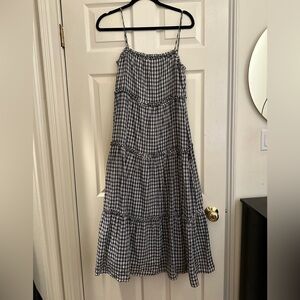 Rails Navy and White Checkered Dress